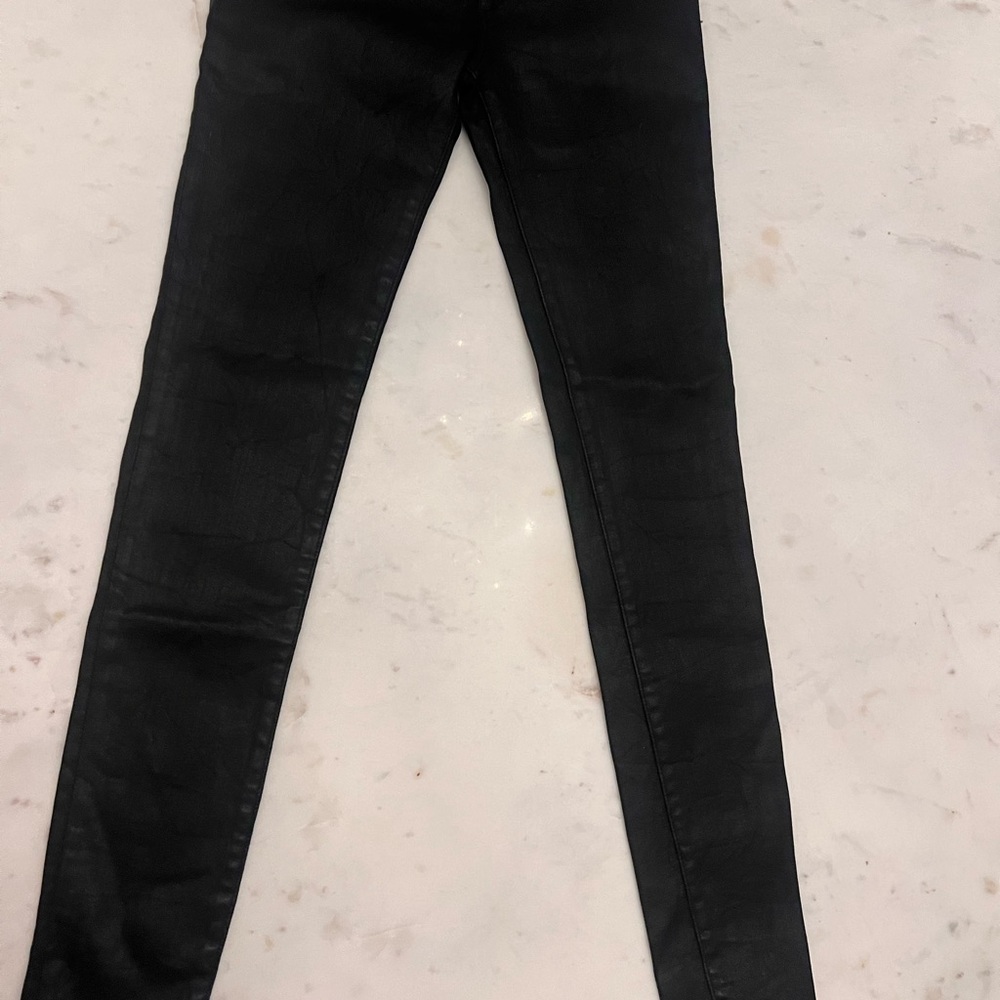 NWT DL1961 black pleather skinny leggings